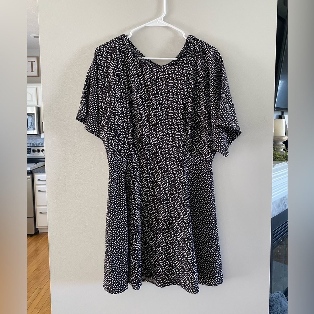 A Line Black and White Dress